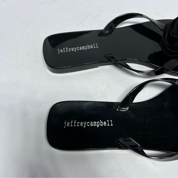 Jeffrey Campbell Fleuris Jelly Flip Flop Black Floral Thong Sandle Size 9 NWOT - Picture 4 of 6